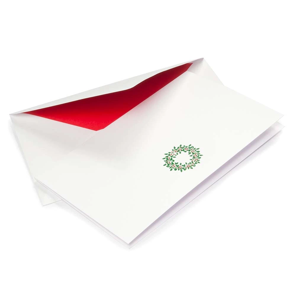 Weihnachtskarte Ilexkranz Smooth White