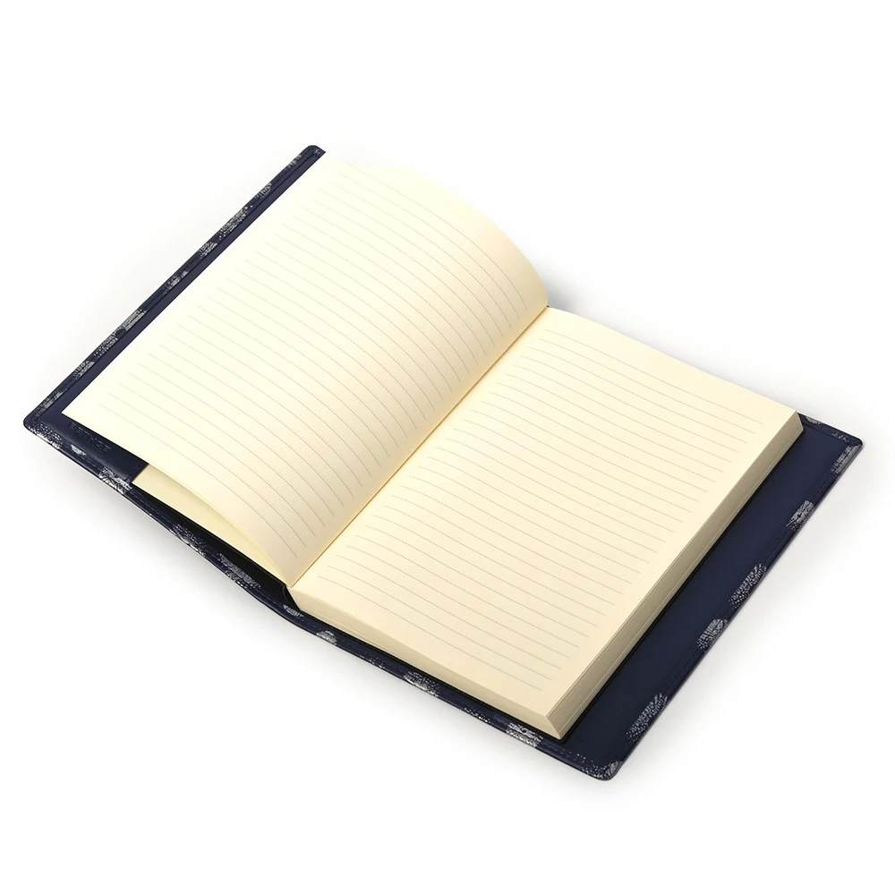 Buchhülle A5 Seeigel Leder Dunkelblau