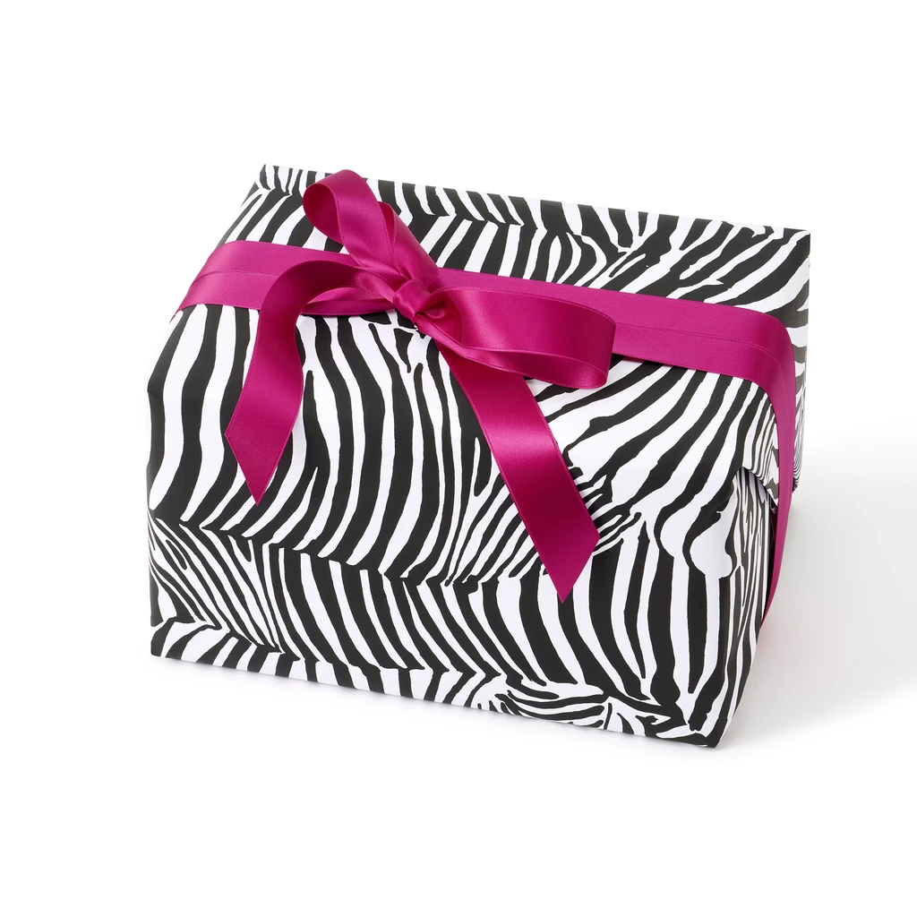 Geschenkpapier Zebra schwarz-weiß 3 Bögen