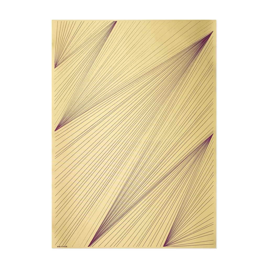 Geschenkpapier Lines 3er-Set Gold