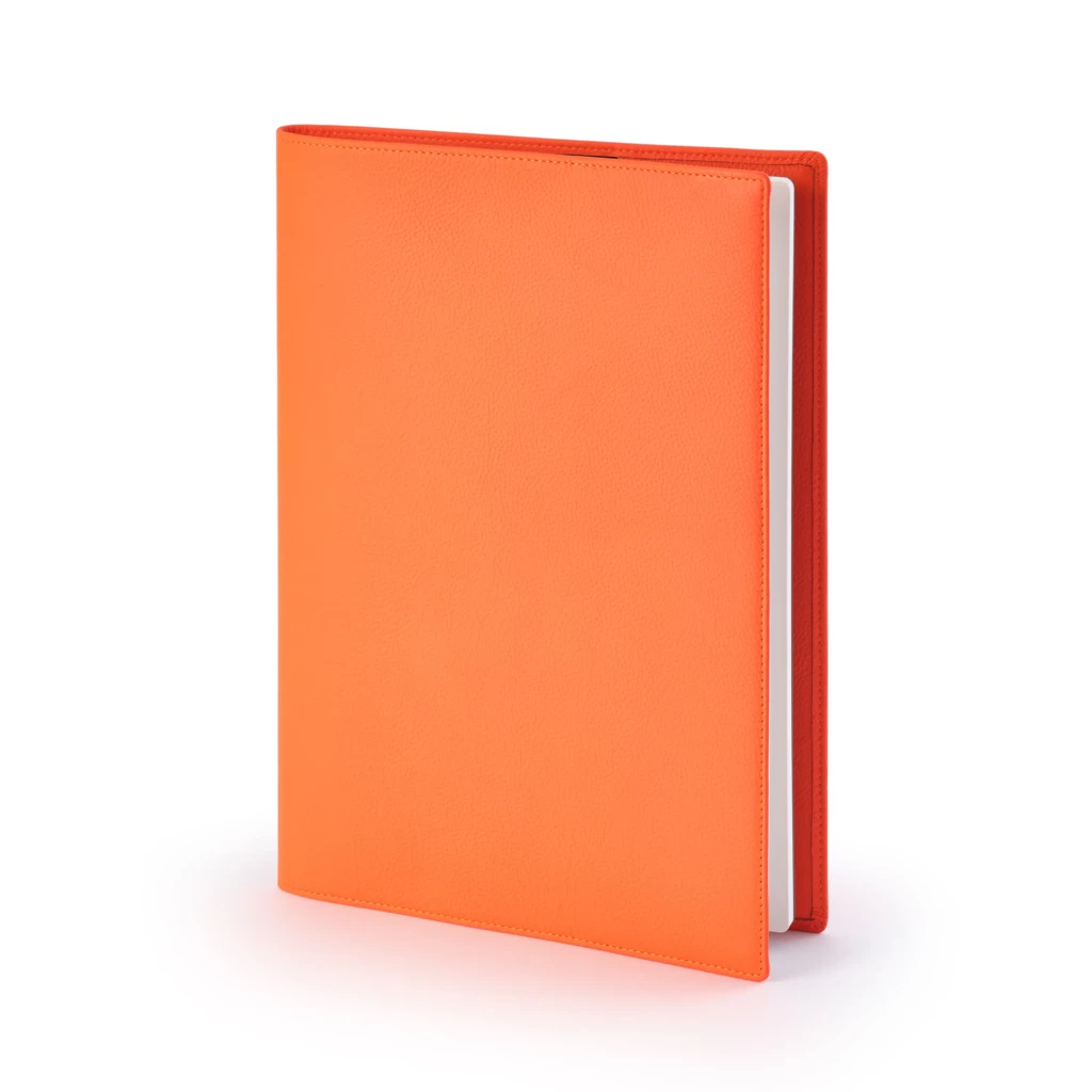 Buchhülle A4 Leder Orange
