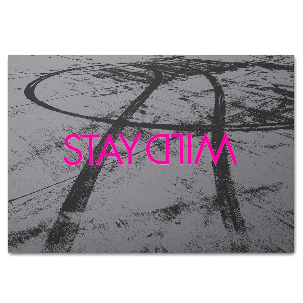 Grußkarte „Stay Wild Neonpink" Klappkarte