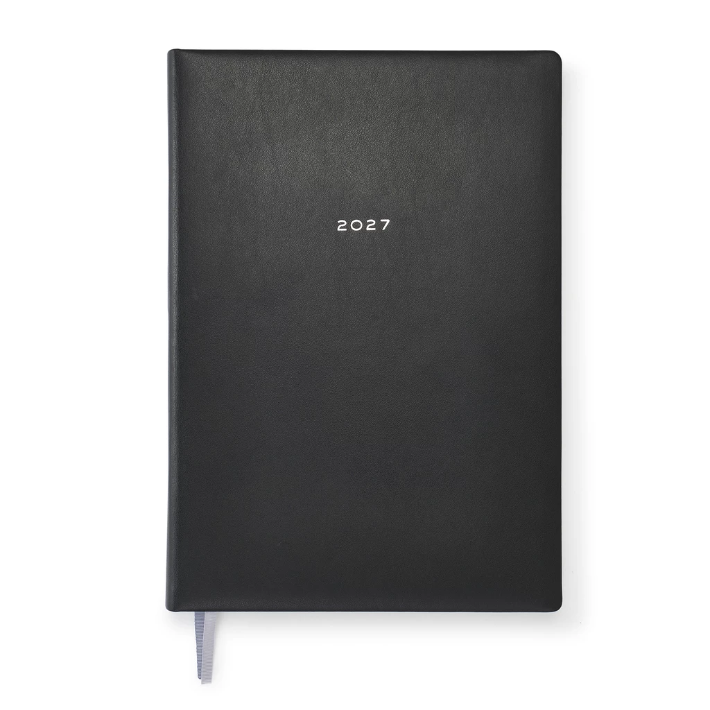 Tagesplaner 2027 TeBe-Skin Black Veganes Leder