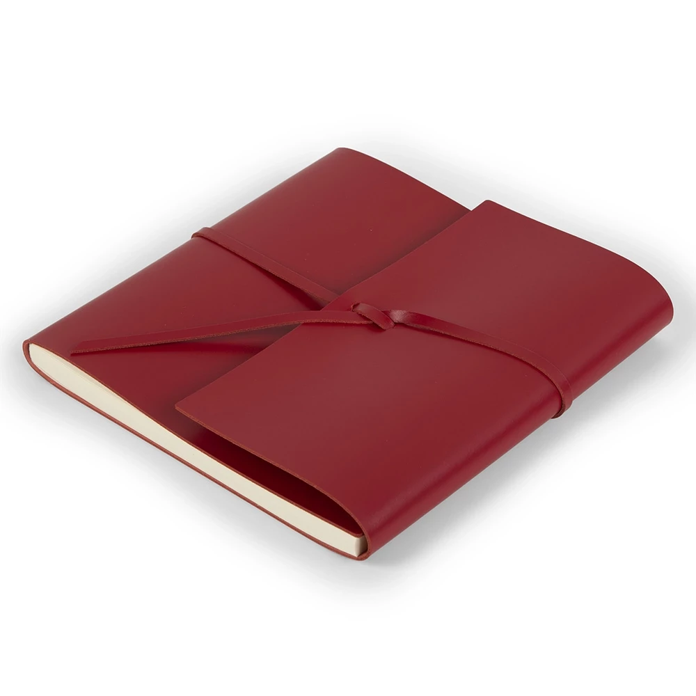 Gästebuch mit Band Leder Rot