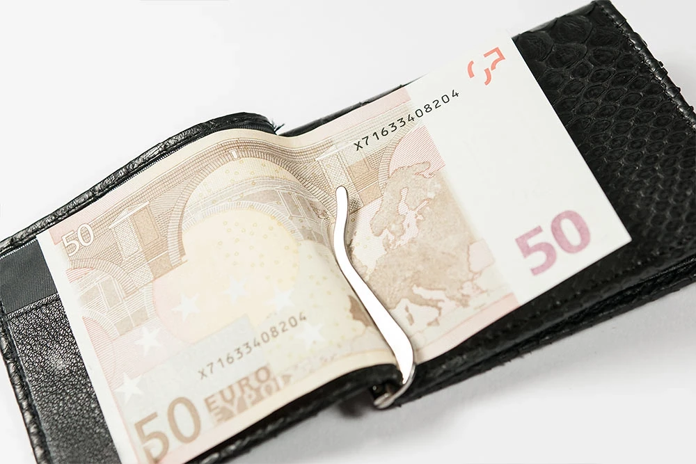 Portemonnaie mit Münzfach Leder Schwarz