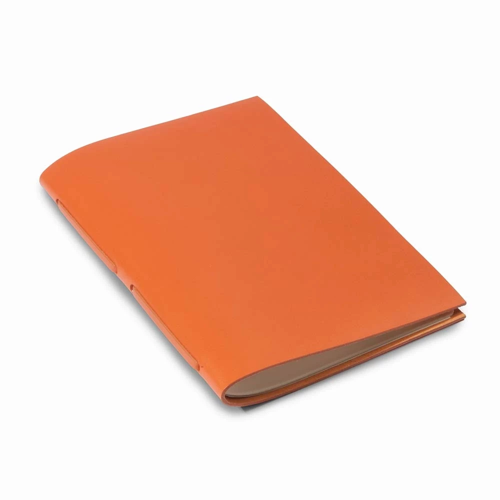 Leder Gästebuch mit Band Orange