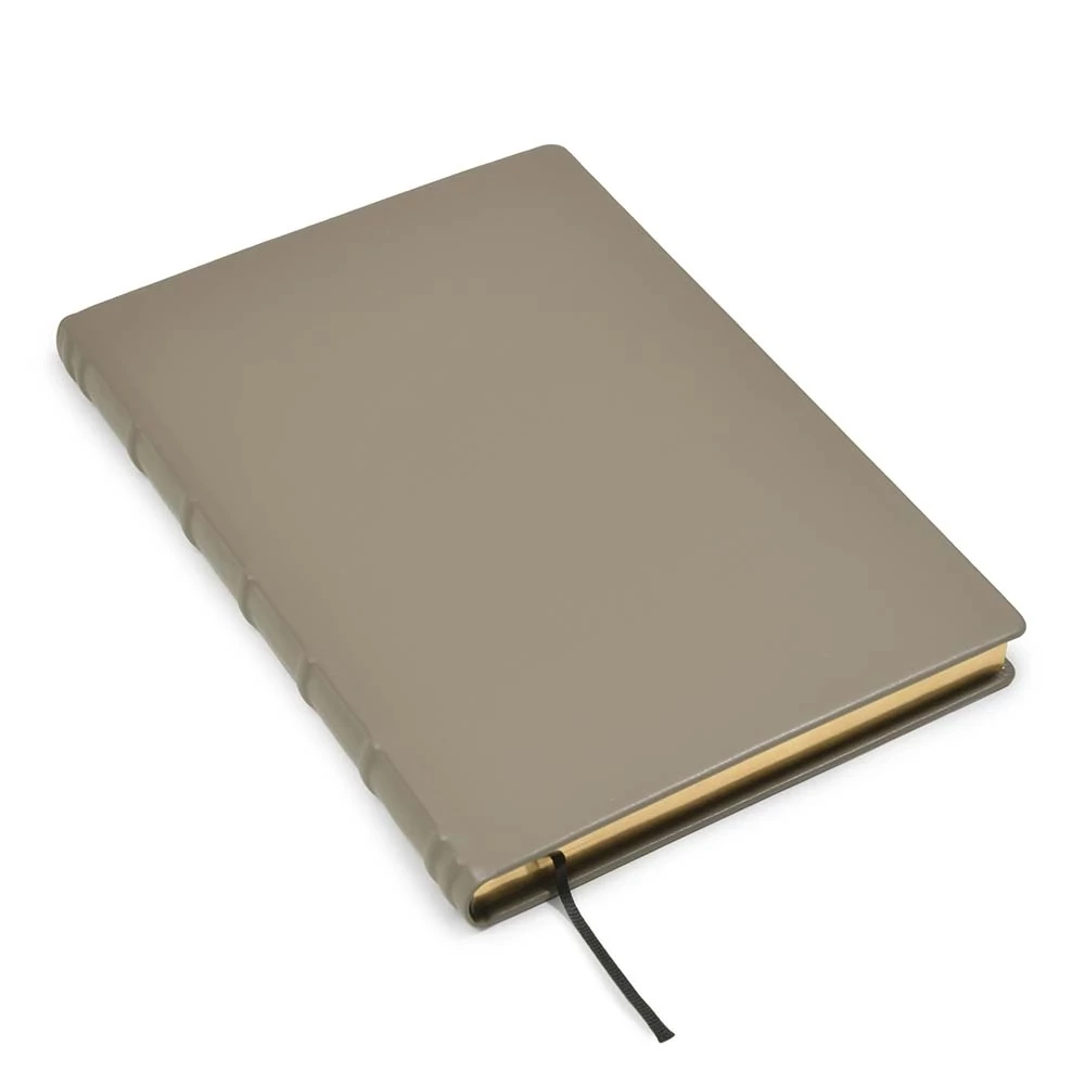 Gästebuch A4 mit Goldschnitt Leder Taupe