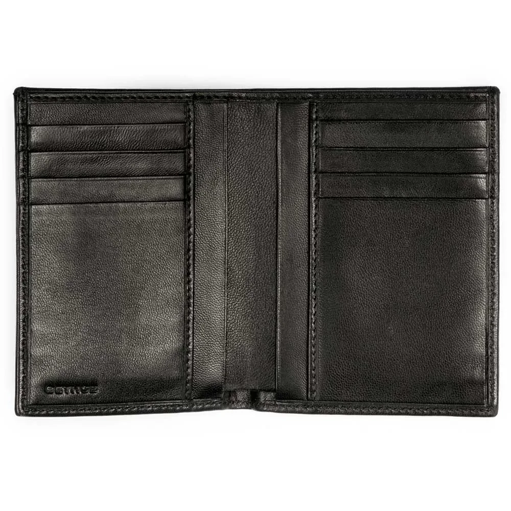 Brieftasche 8 Karten Leder Schwarz