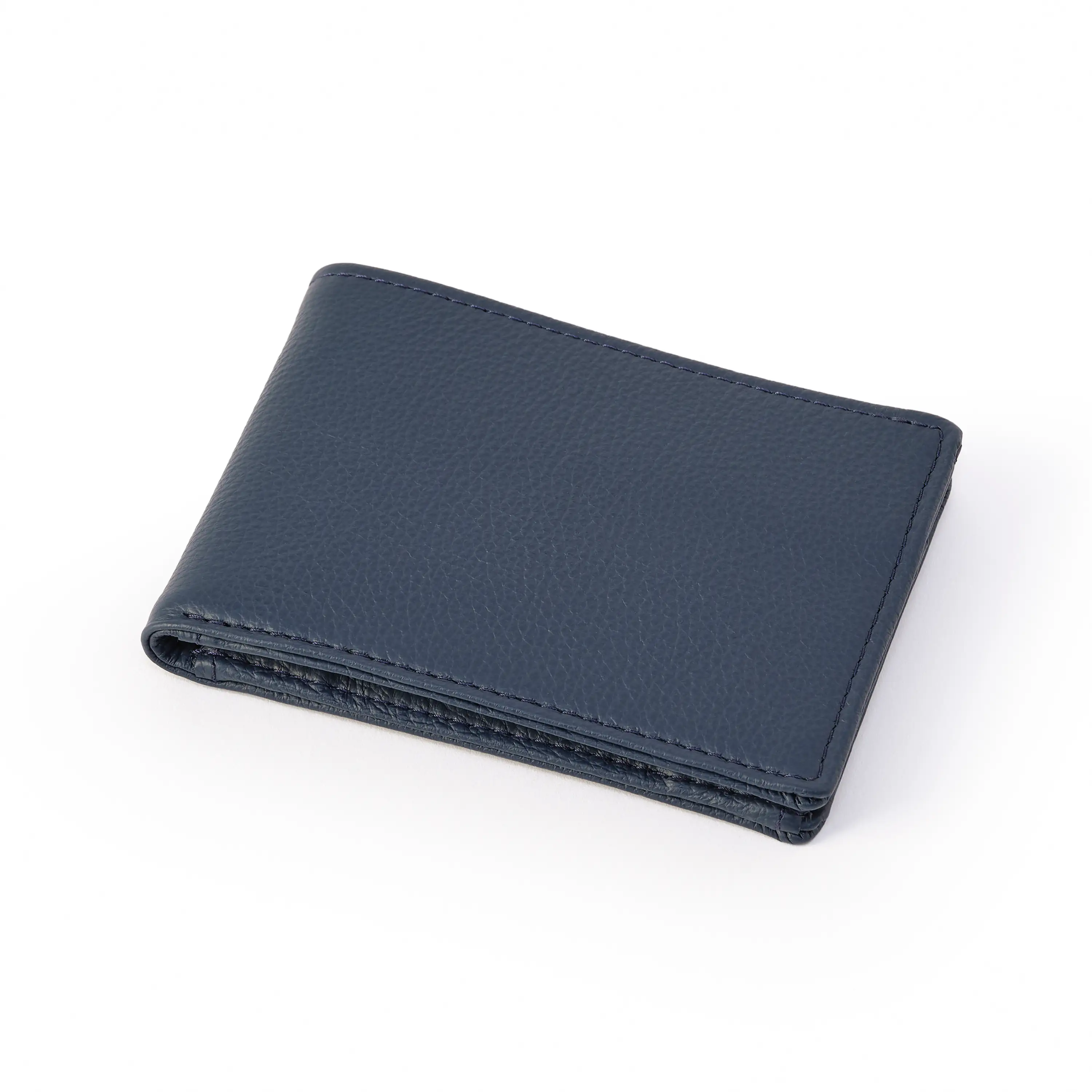 Leder Portemonnaie Schmal mit Mnzfach Blau