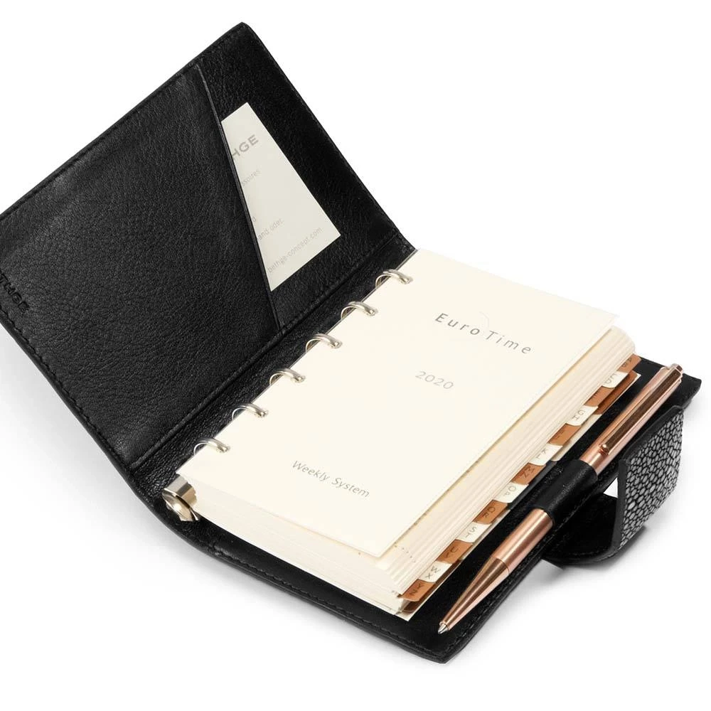 Terminplaner Pocket Leder Schwarz