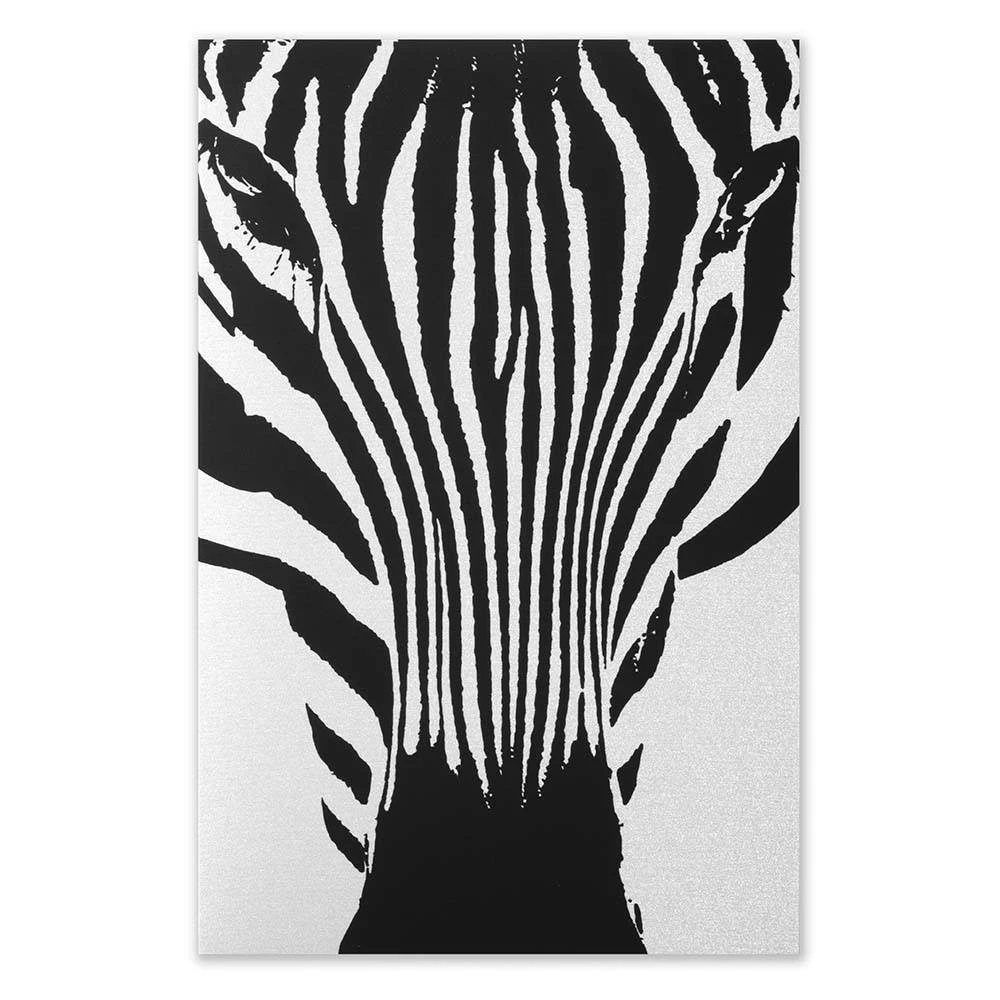 Grußkarte Zebra Schwarz
