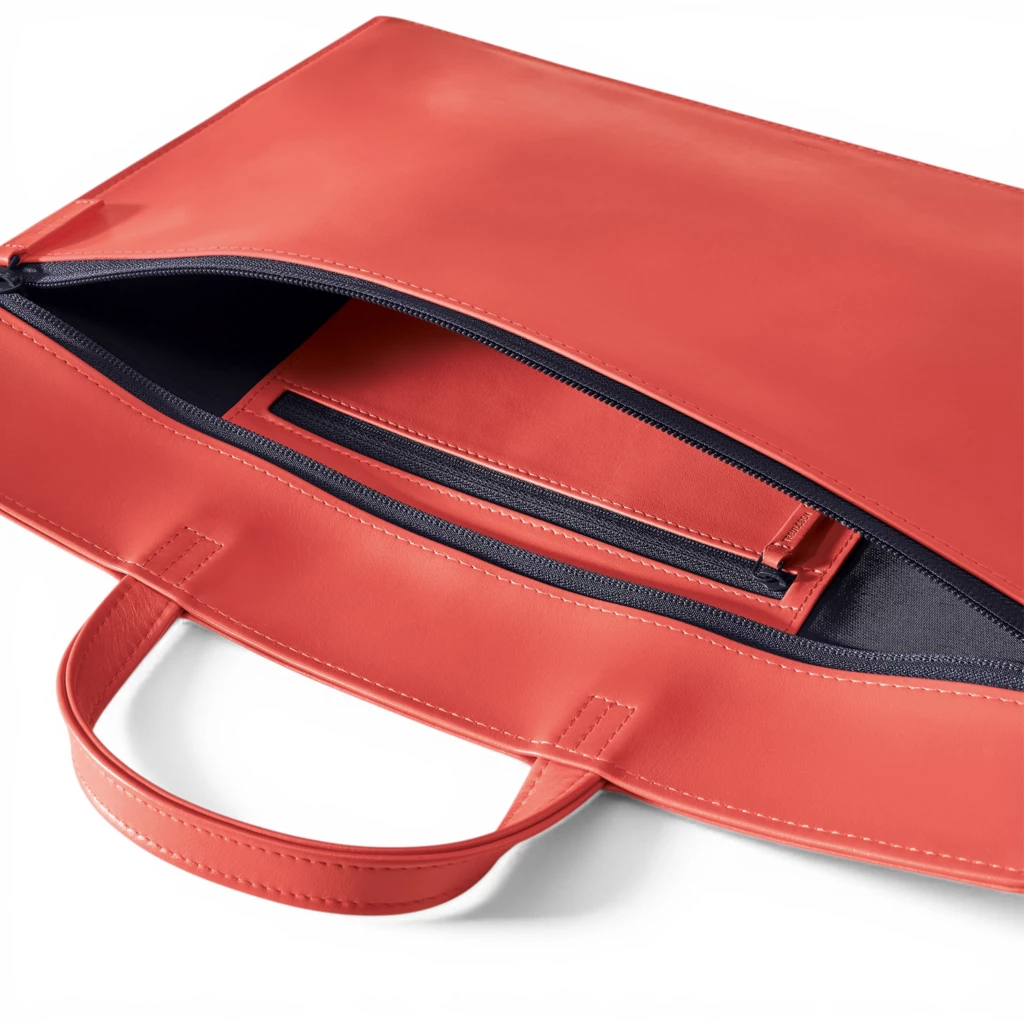 Treuleben Schultertasche schmal Leder Rot