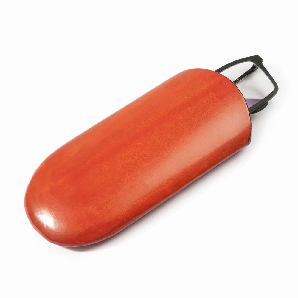 Brillenetui Leder Orange