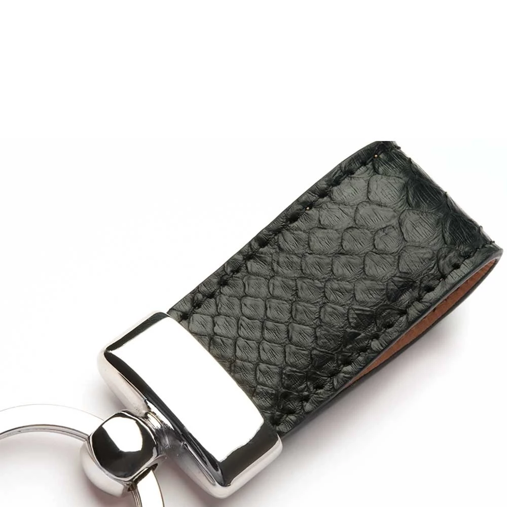 Schlüsselanhänger Python Leder Schwarz