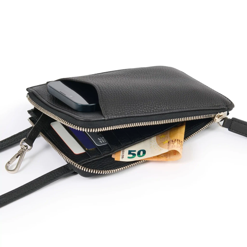 Crossbody Tasche Adri Leder Schwarz