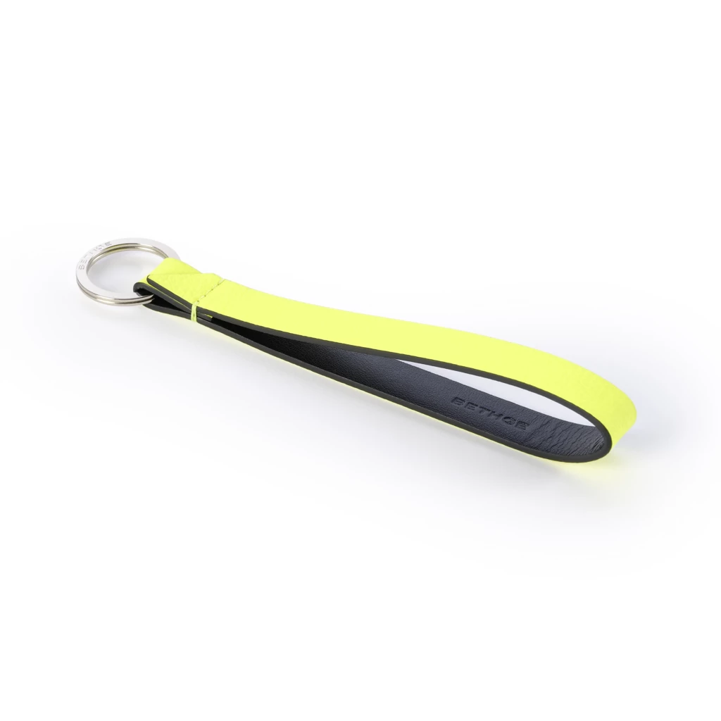 Schlüsselanhänger Neon Leder Gelb