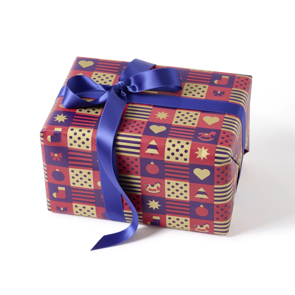 Geschenkpapier Christmas Squares 3er-Set Rot