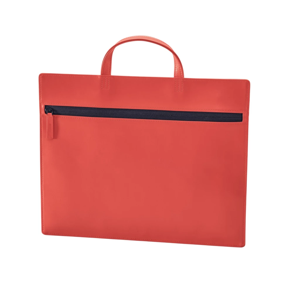 Treuleben Schultertasche schmal Leder Rot