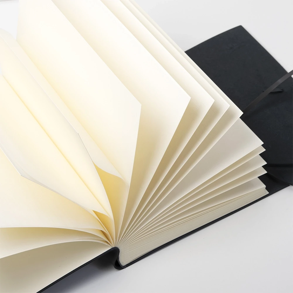 Fotoalbum mit Band 50 Blatt Leder Grau