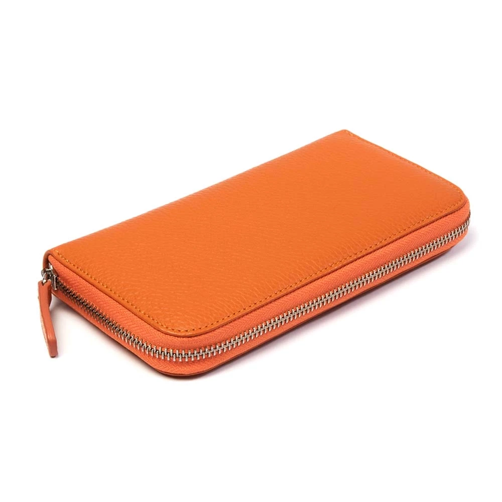 Portemonnaie Groß mit Zip Adri Leder Orange