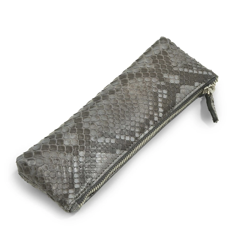 Federmappe Python Leder Dunkelgrau