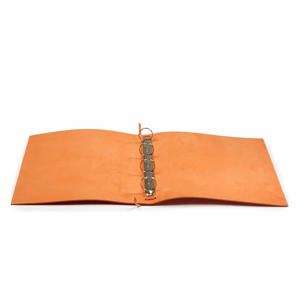 Ringbuch A4 4 Ringe Leder Orange