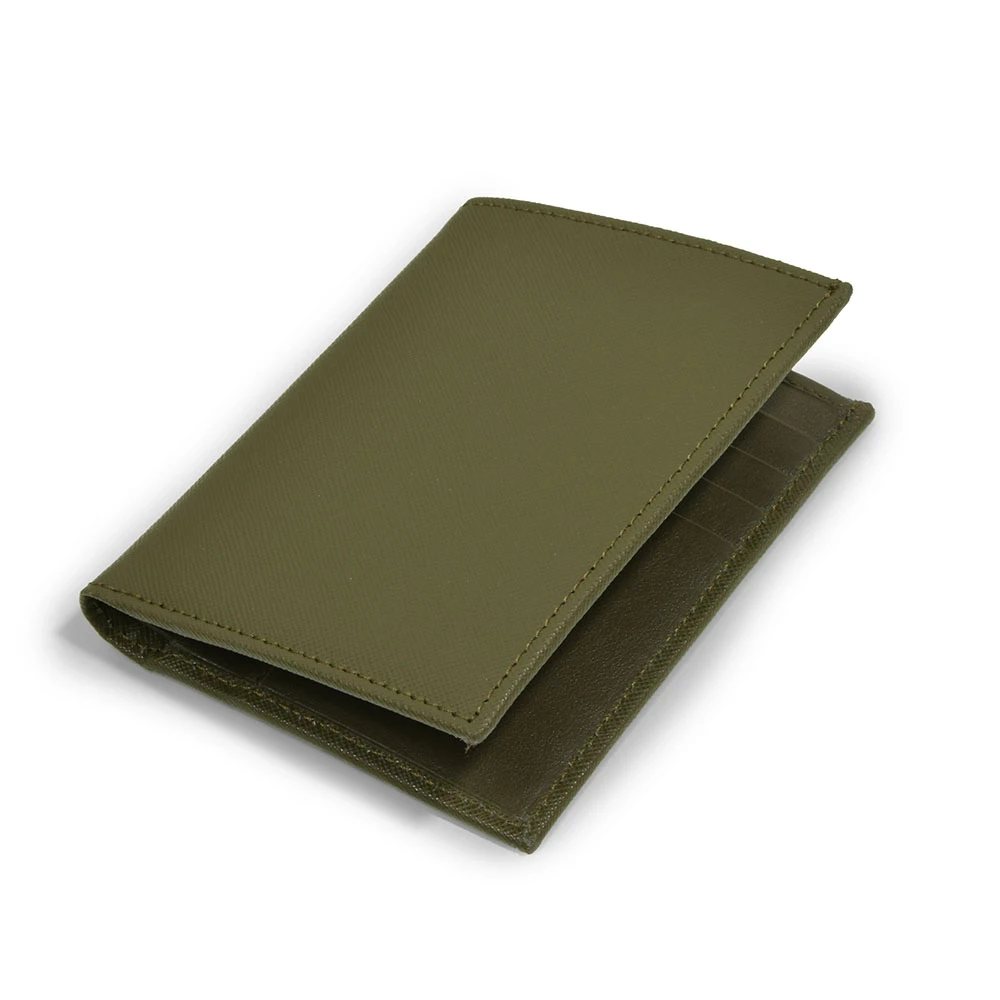 Brieftasche Olivgrün 8 Karten Leder Saffian