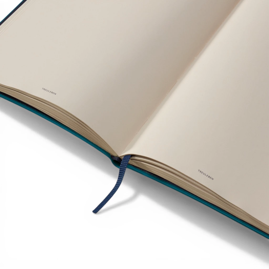 Notizbuch L Blanko Petrolgrün