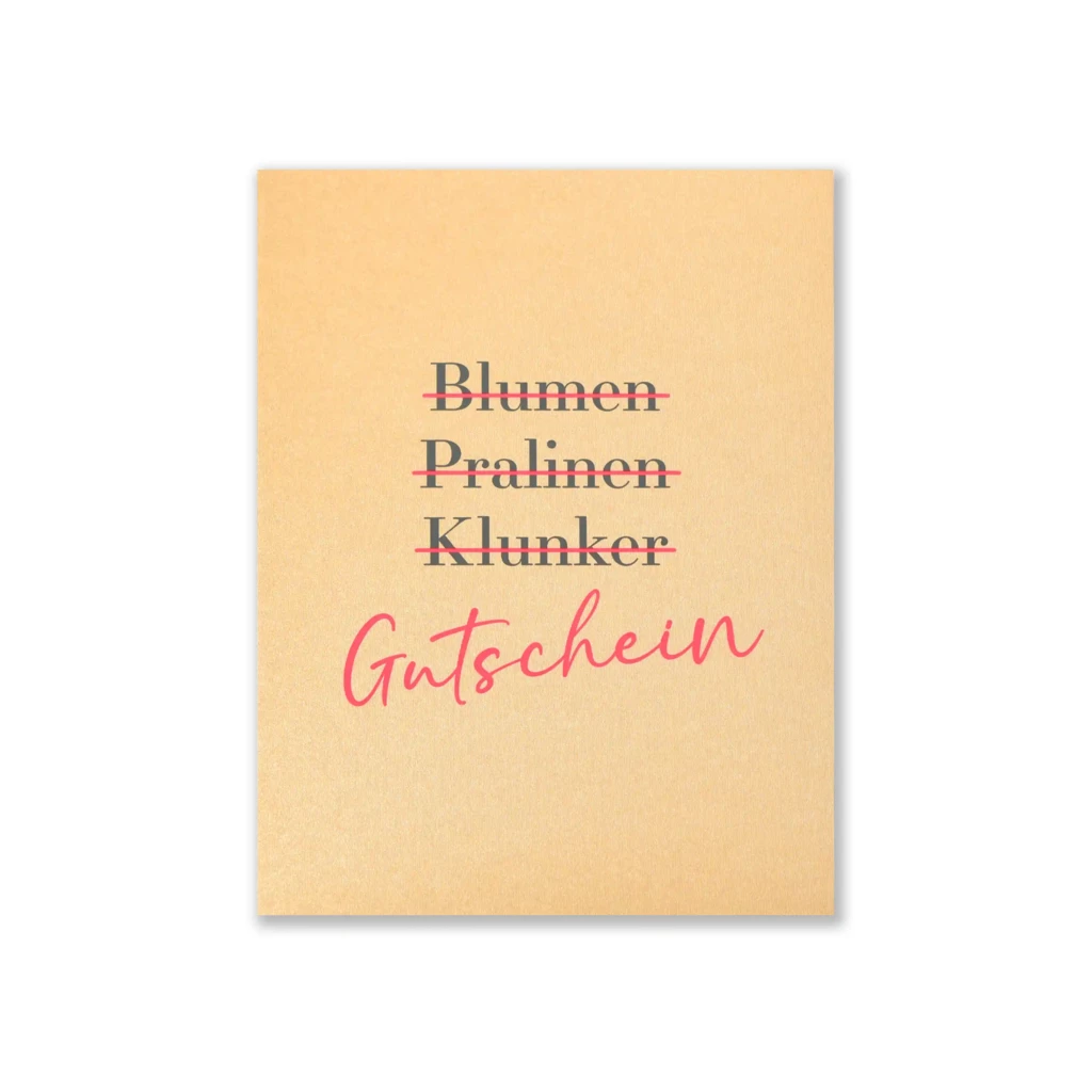 Gutscheinkarte Blumen Pralinen Klunker A6