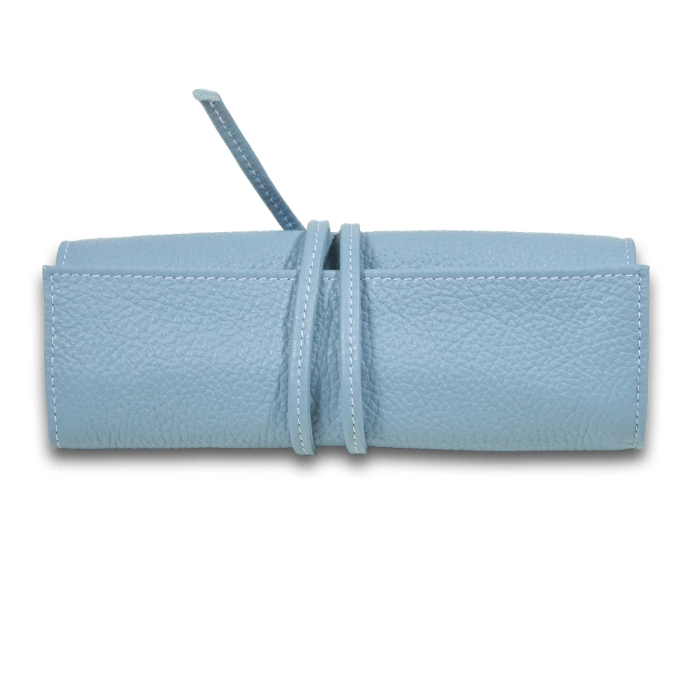 Schmuckrolle mit Band Kalbsleder Hellblau