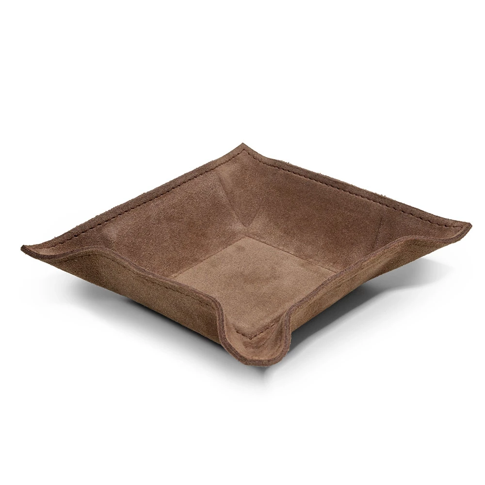 Taschenleerer Quadratisch Wildleder Nussbraun