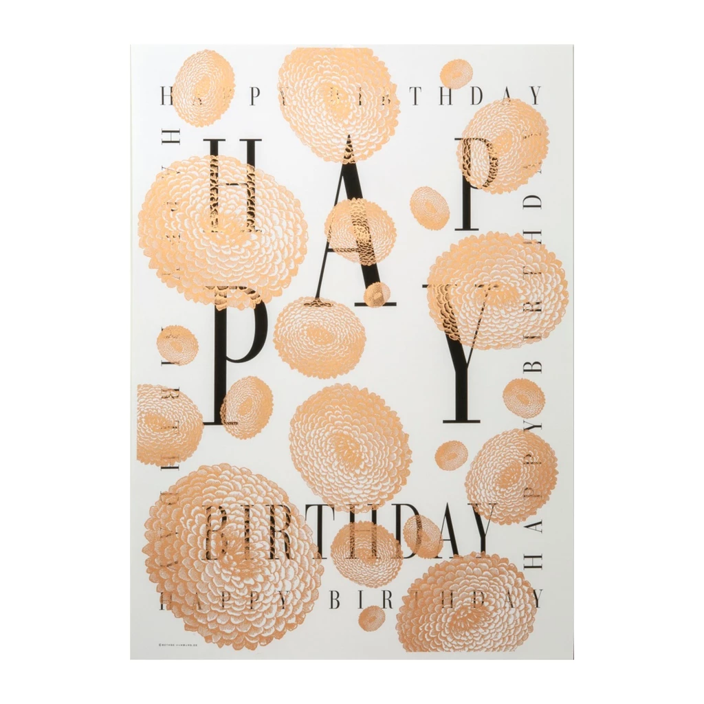Geschenkpapier „Happy Birthday" Dahlie 3er-Set
