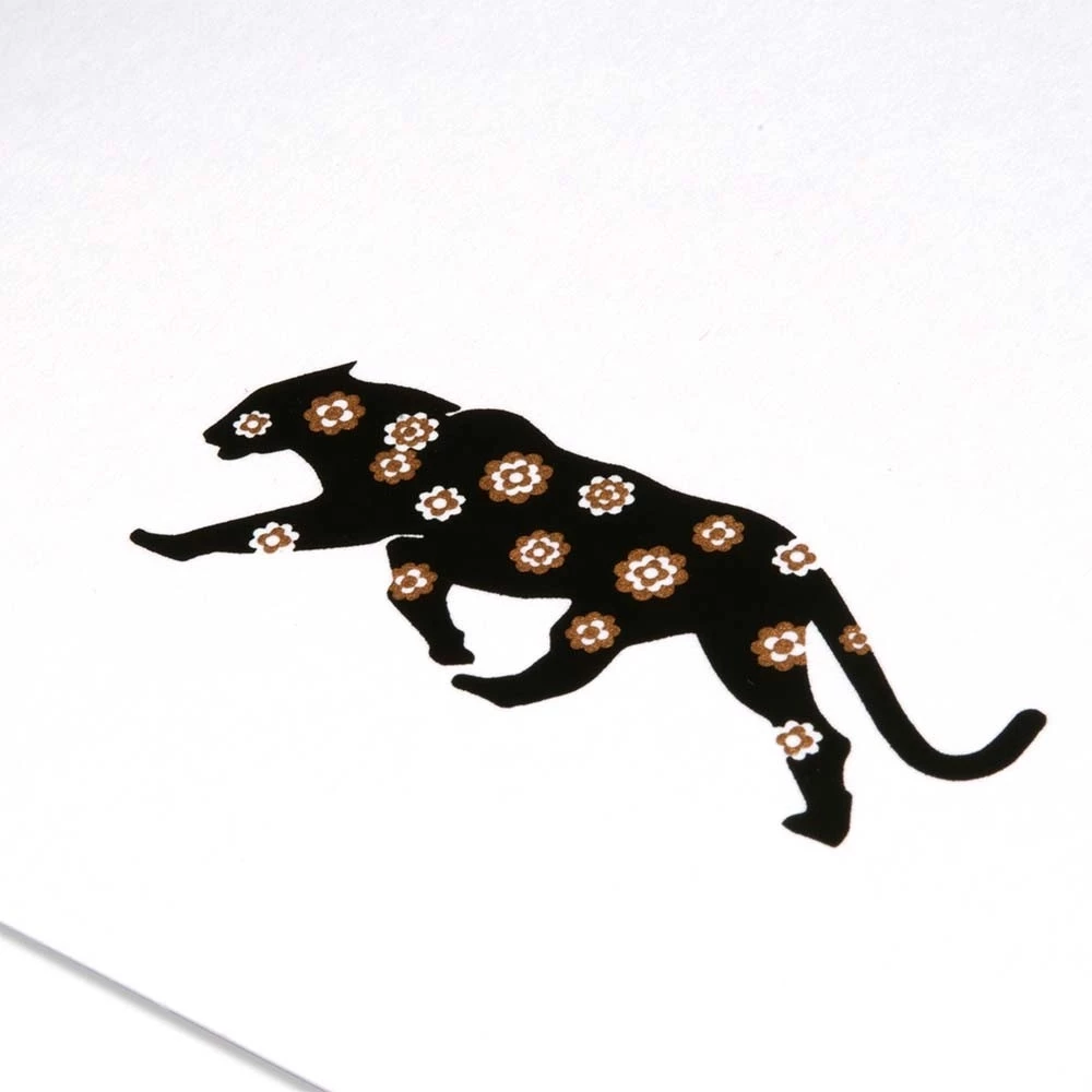 Grußkarte Primelpanther