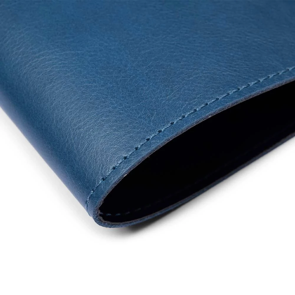 Buchhülle A5 Leder Blau
