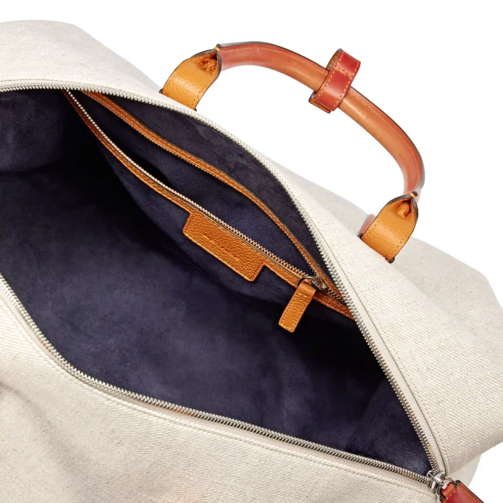 Reisetasche Porto Cervo Leder Orange-Weiß
