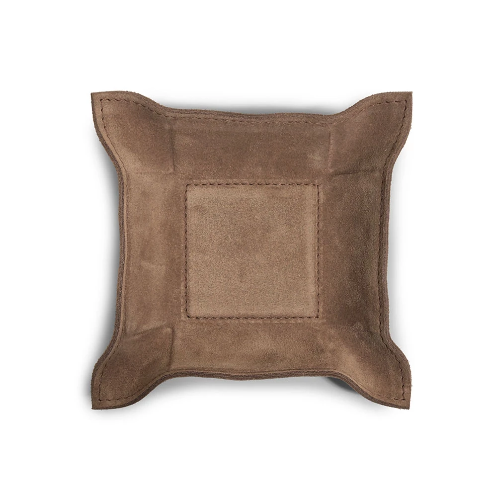 Taschenleerer Quadratisch Wildleder Nussbraun