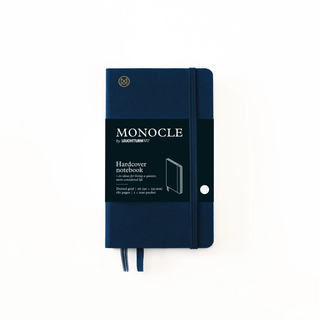 Monocle by LT1917 Notizbuch A6 Hardcover Gepunktet Dunkelblau
