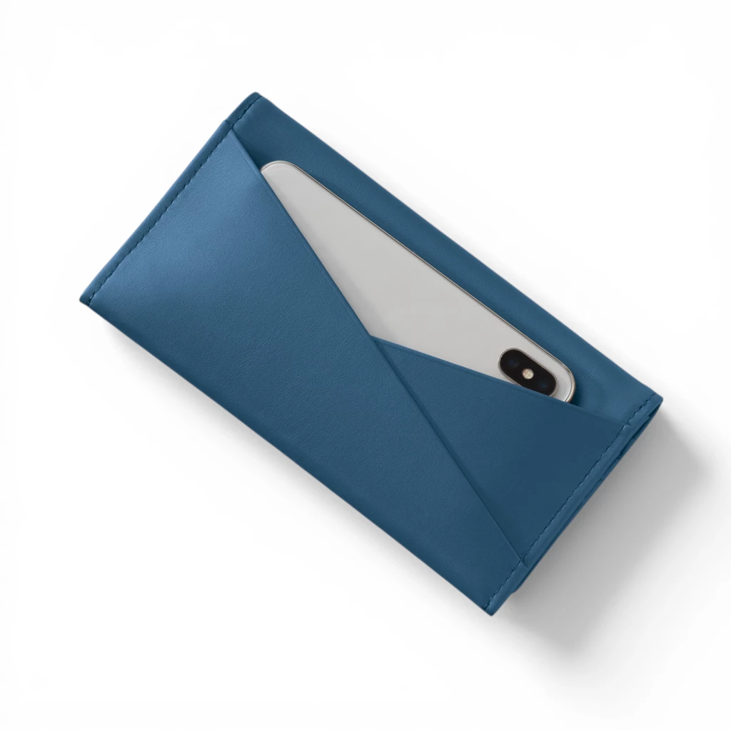 Portemonnaie Wallis Leder Himmelblau