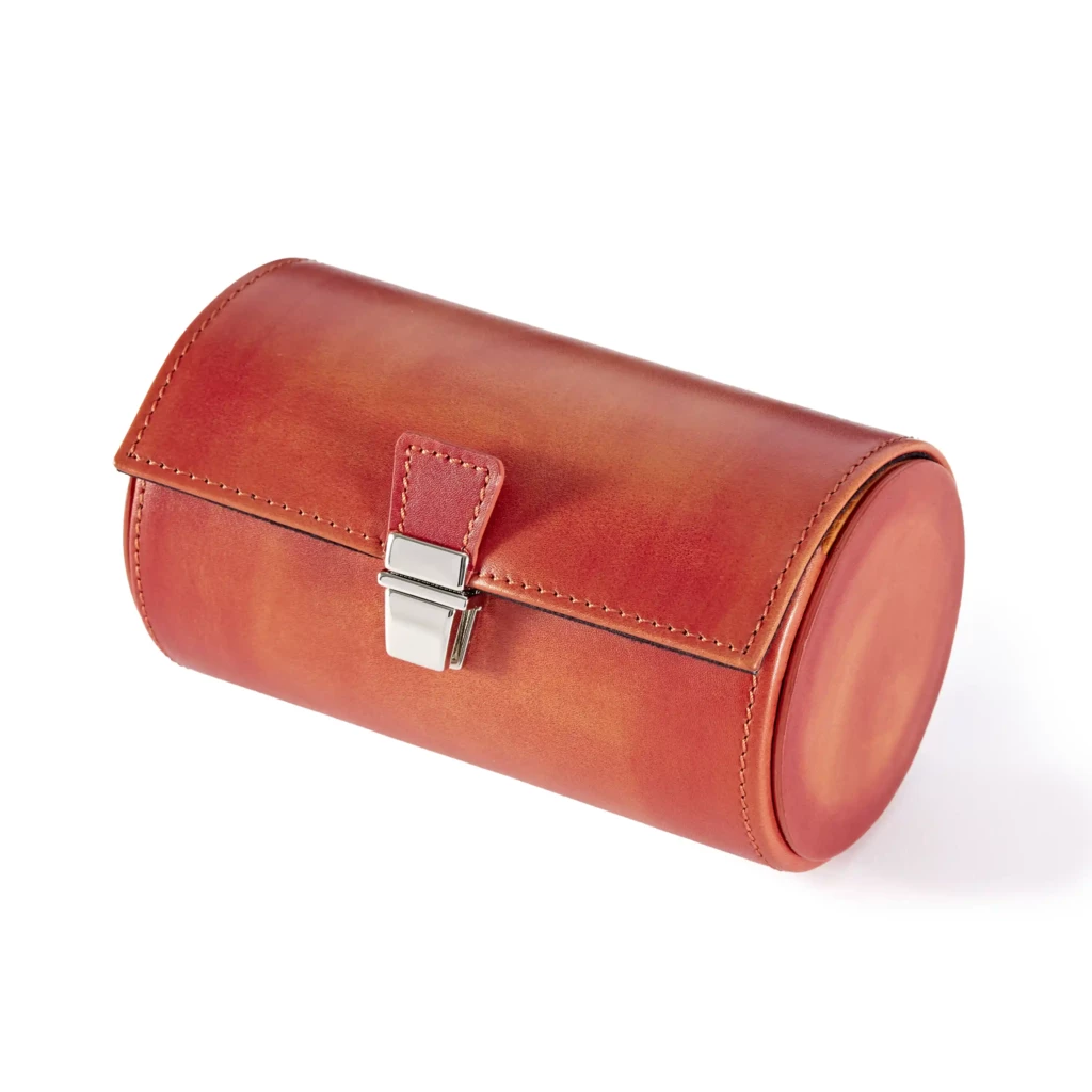 Uhrenrolle für 2 Uhren Leder Orange