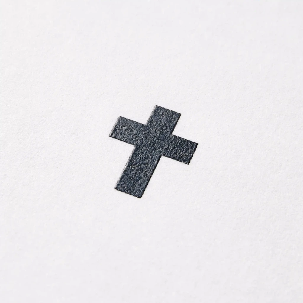 Kondolenzkarte Kreuz Schwarz, Helvetica