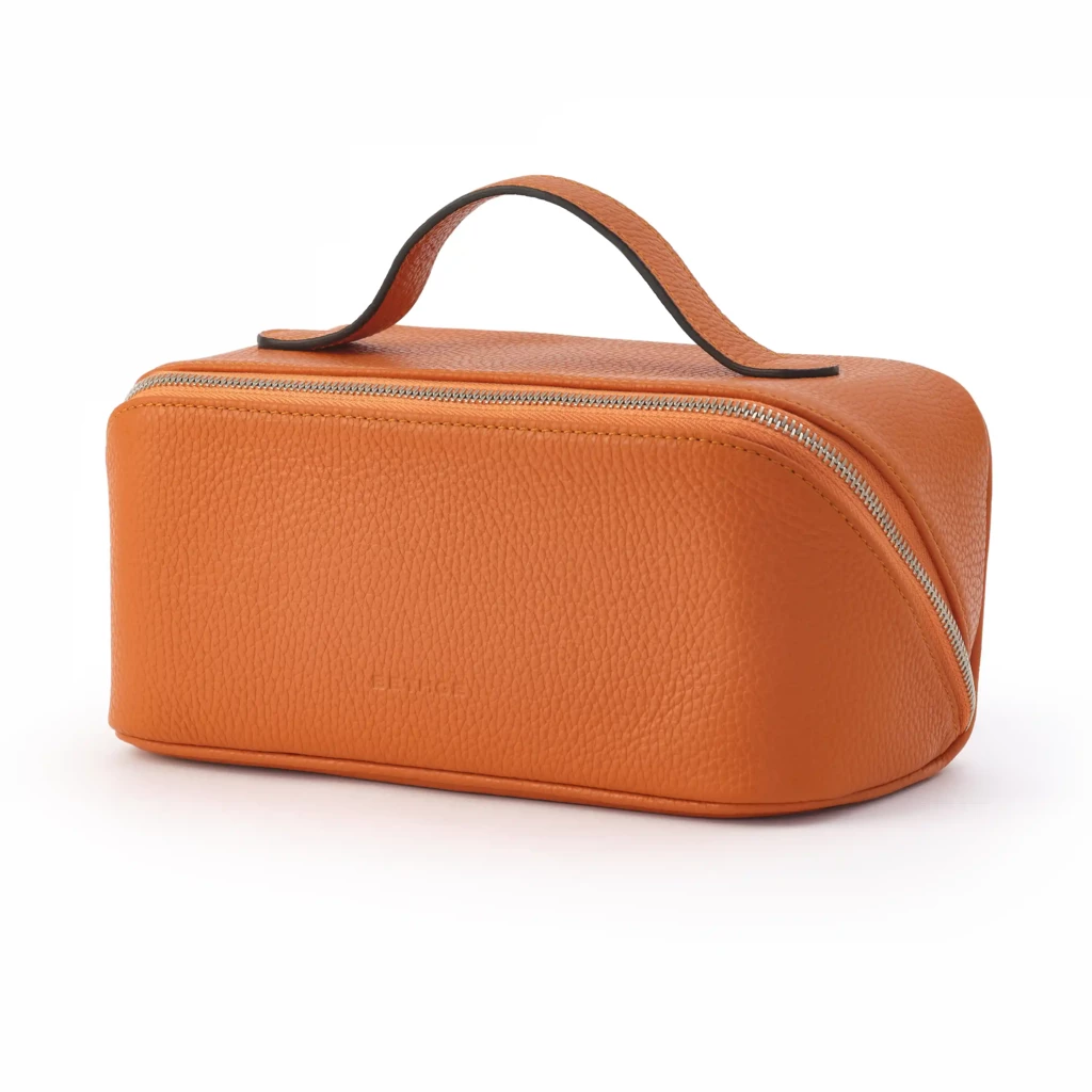 Leder Kosmetiktasche Adri in Schwarz