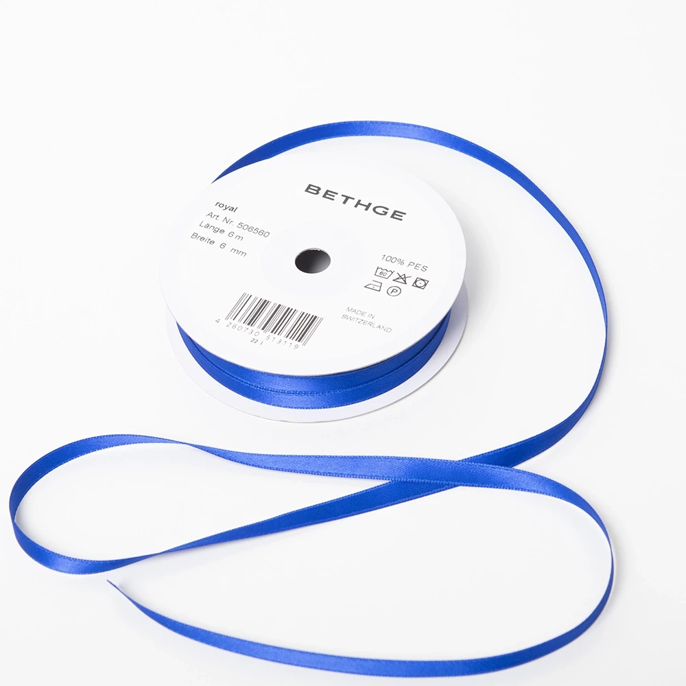 Geschenkbandrolle 6 mm Royalblau