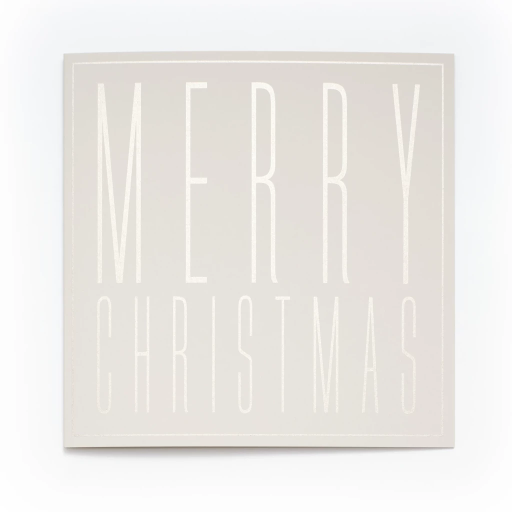 Weihnachtskarte Typo Merry Christmas Pure Sand