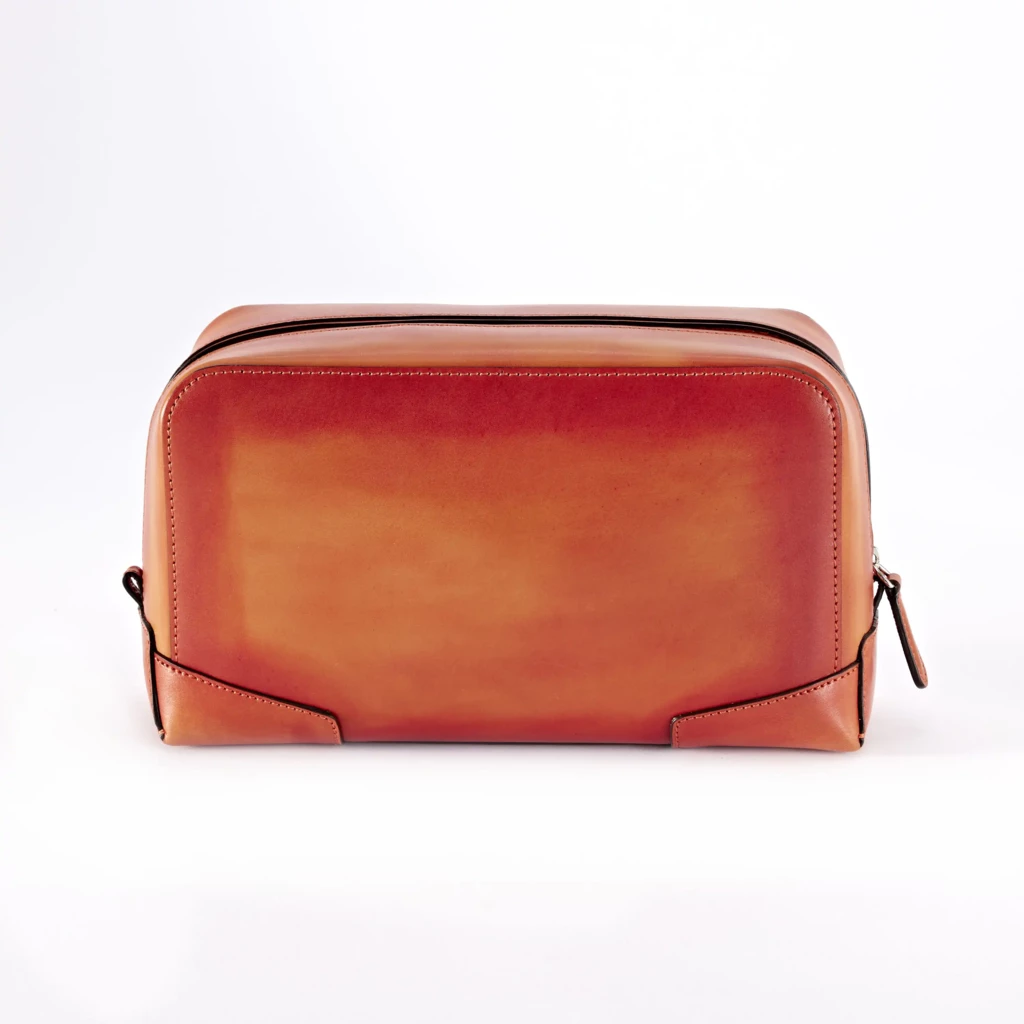 Kulturtasche Porto Cervo Leder Orange