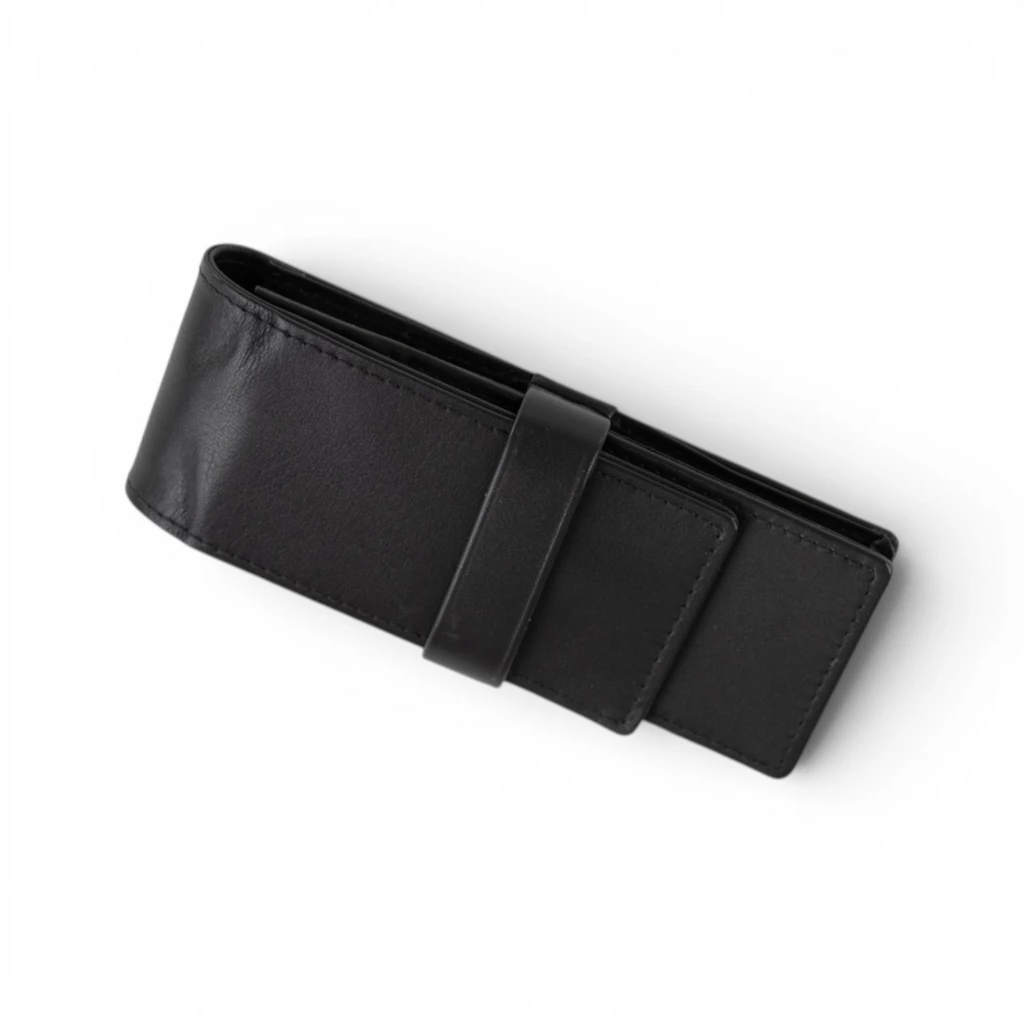 TeBe Stifteetui 3er Nappa Leder Schwarz