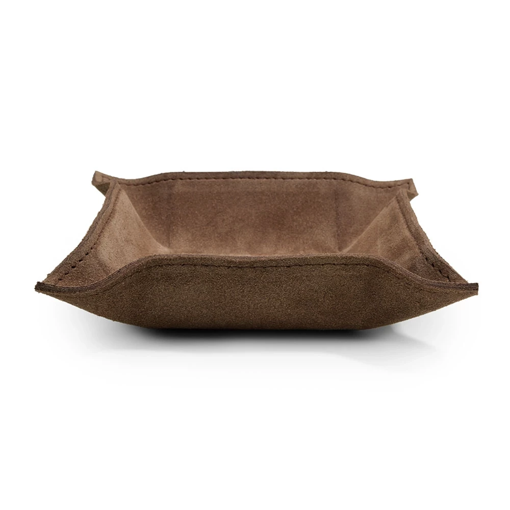 Taschenleerer Quadratisch Wildleder Nussbraun