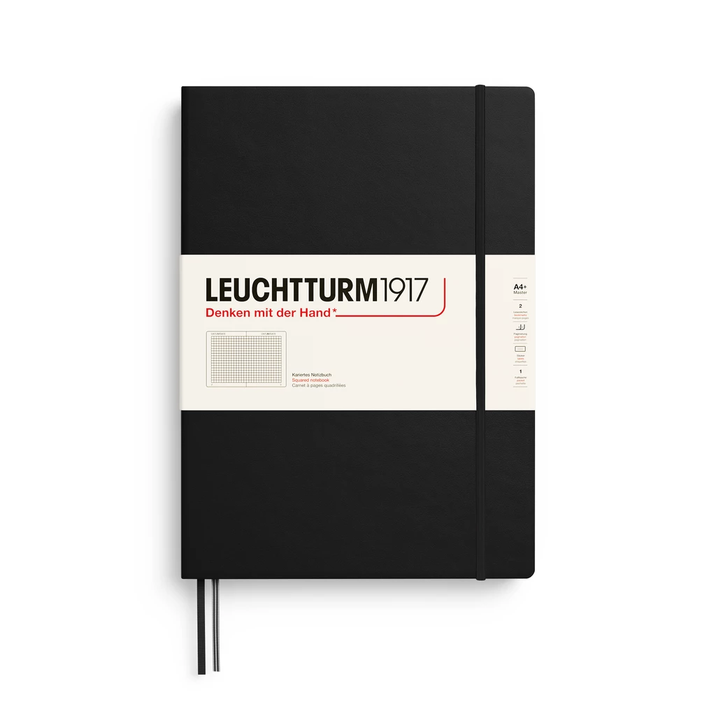 LT1917 Notizbuch Master Classic A4+, HC, kariert, Schwarz
