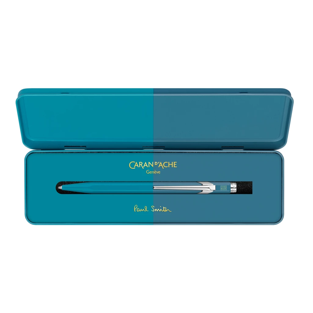 Caran d'Ache Kugelschreiber 849 Paul Smith Cyan/Steel