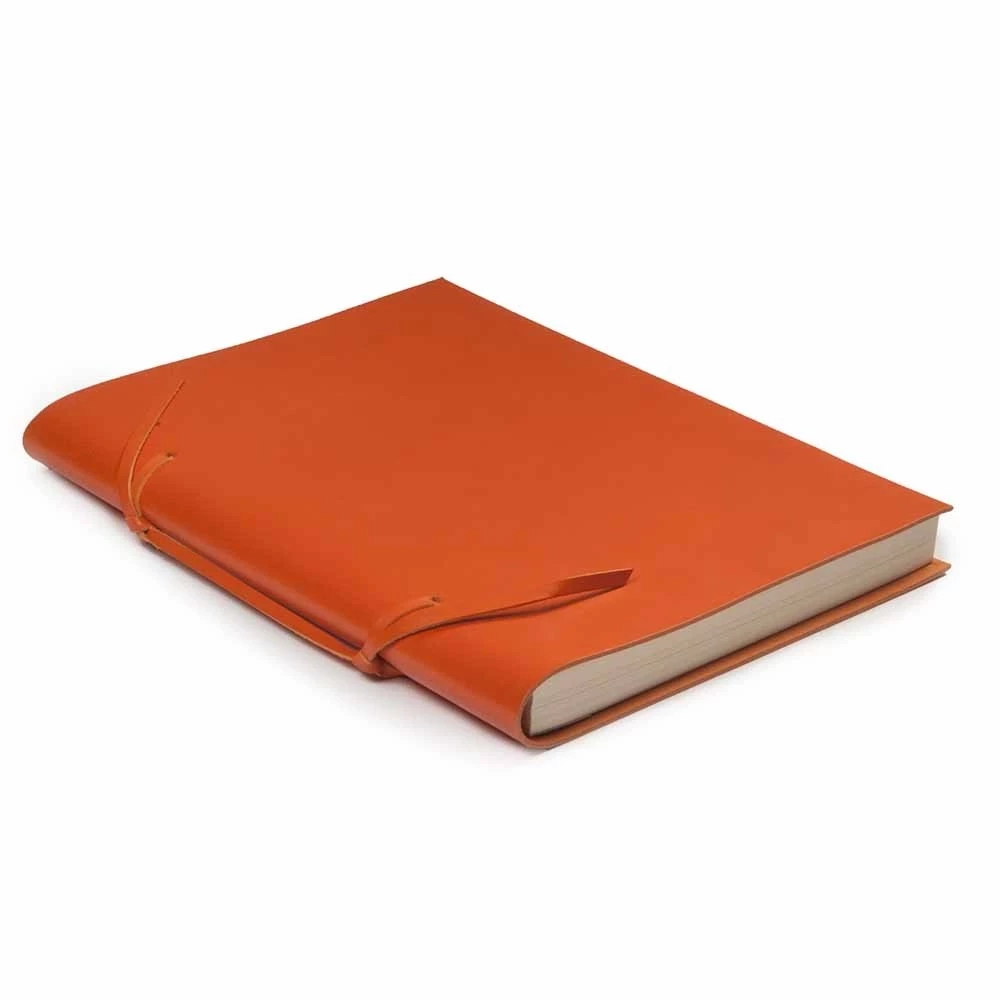 Skizzenblock Groß Leder Orange