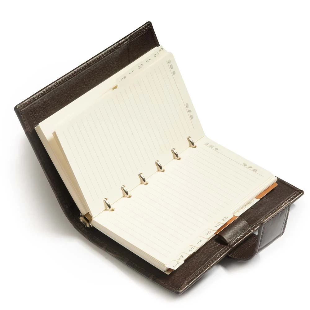 Pocket Planer in Alligator-Optik Leder Dunkelbraun
